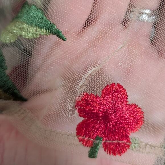 L'Atiste Nude Rose Embroidered Mermaid Maxi Dress Long Sleeve size Small - Picture 8 of 8